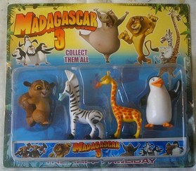 Miniaturas 4 Bonecos Madagascar - Produto Novo - Lacrado.